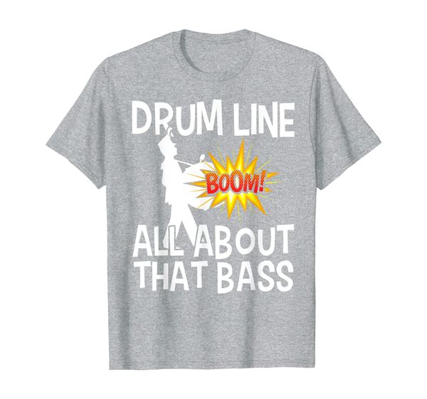

bass drum player all about that bass - drumline drummer t-shirt, White;black