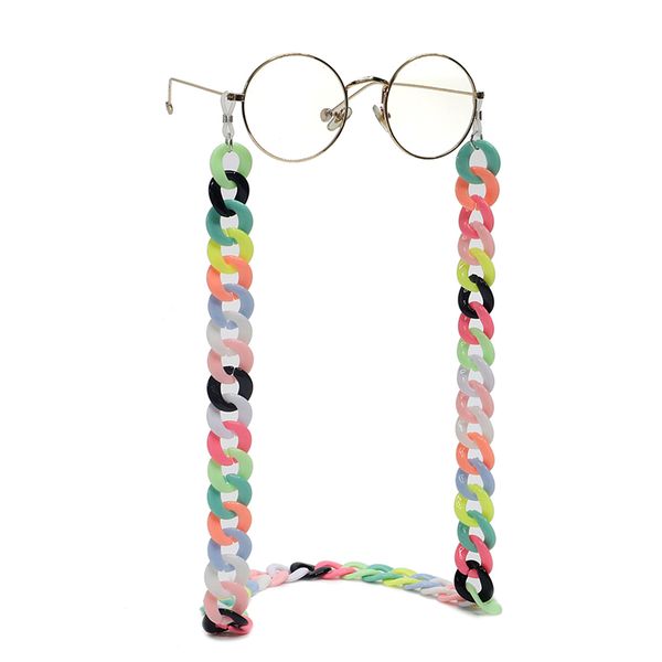 

12 colors resin acrylic multi-color eyeglasses chain simple fashion eyeglasses chain non-slip glasses cord accessories