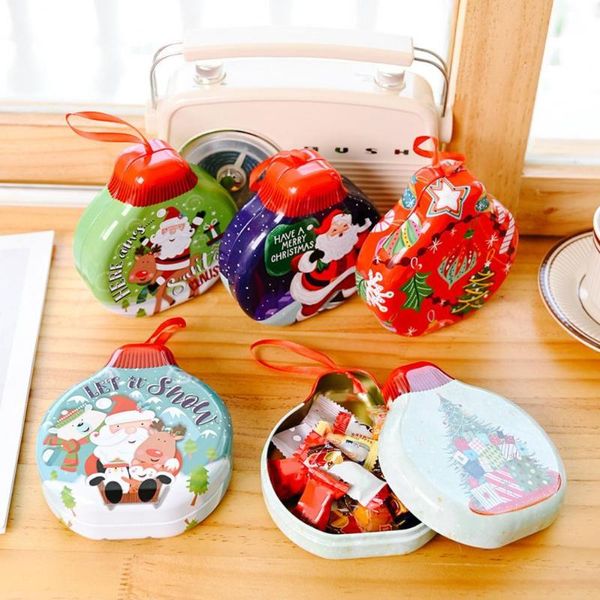 

gift wrap round tinplate boxes santa claus pattern candy box christmas flavor container for ornaments