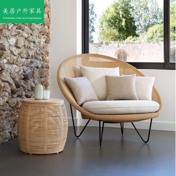 

camp furniture the balcony rattan makes up small sofa chair outdoor lazy person circular leisure single northern europe bedroom
