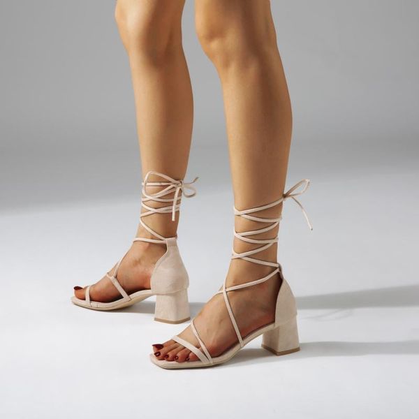

sandals straps female shoe 2021 women's block heels med large size lace up girls beige chunky comfort medium velvet big summ, Black