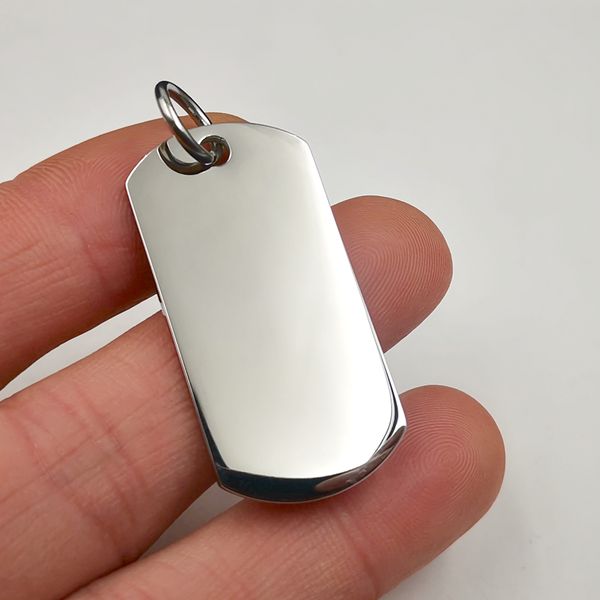 

10pcs in bulk silver 20*40mm army card dog tag stainless steel pendants charms jewelry marking findings diy