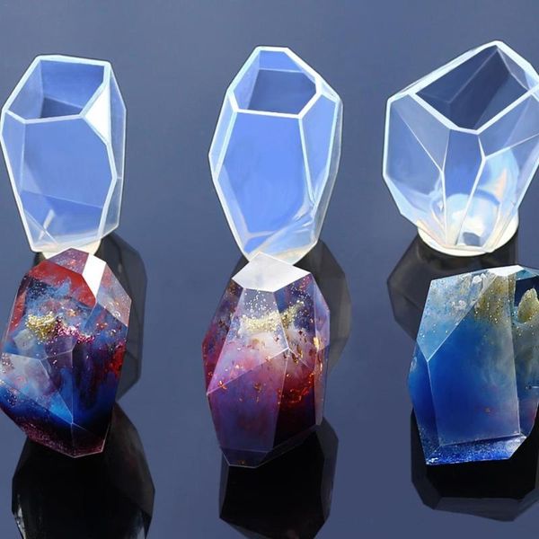 

decorative objects & figurines 3pcs natural stones crystal ornaments home decoration epoxy cut faced stone silicone mould diy handmade jewel
