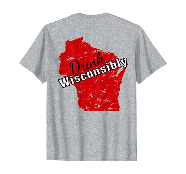 

drink wisconsinably wisconsibly wisconsin drinking state t-shirt, White;black