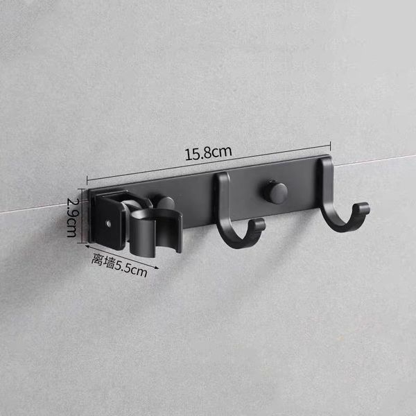 

robe hooks liuyue bathroom shower black aluminum single row towel ball hook nail-perforated with seat