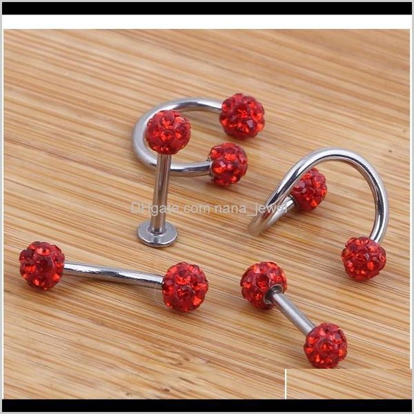 

crystal shabamball ball lip nose ear tragus septum ring twist belly bar ear bone eyebrow cartilage earr sqcodz slio3 oxa47, Black
