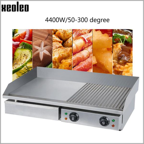 

camp kitchen xeoleo electric griddle teppanyaki machine hand cake fried rice/noodles/ squid flat pan wave plate griller