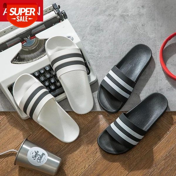 

asifn classic stripes women men slippers summer house slides soft bottoms couples floor non-slip fashion female slippers male #s34a, Black