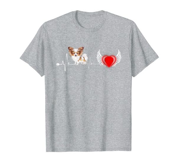 

papillon dog heartbeat funny dog gift tee shirt, White;black