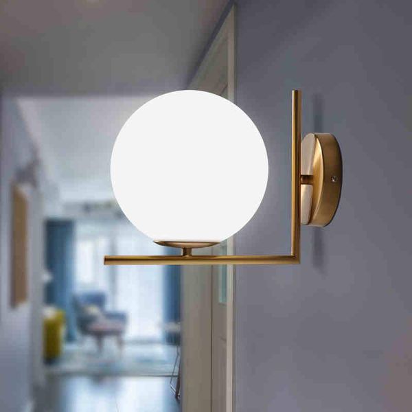 

wall lamps artistic light glass globe bedroom kids room children gold iron color body led interior fixtures