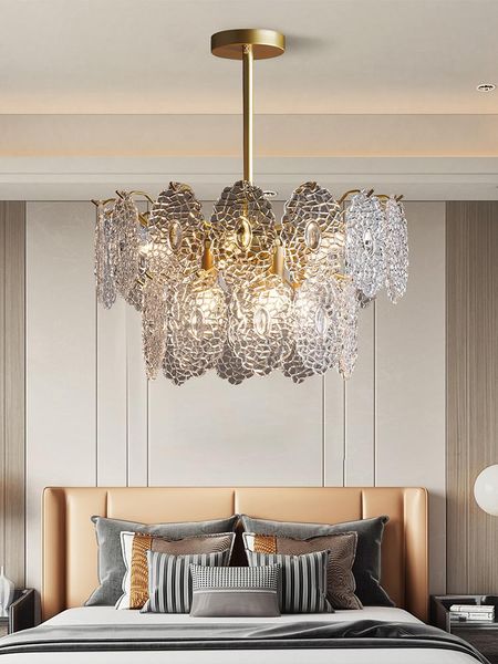 

pendant lamps nordic light luxury chandelier post modern minimalist villa living room bedroom dining atmospheric crystal lamp
