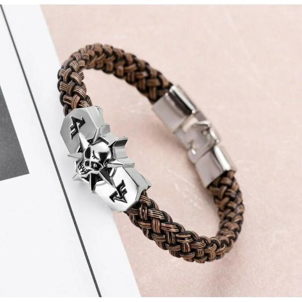 

bracelet with skull skeleton skull for men women braun vintage biker brace jlludq