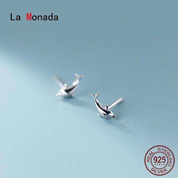 

stud la monada women silver earrings 925 dolphin small for girls korean beautiful jewelry female, Golden;silver