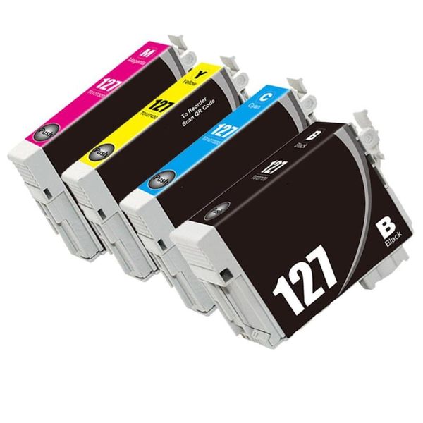 

ink cartridges 4 pack 127 cartridge compatible with stylus nx625 nx530 workforce 633 630 635 840 645 wf-7010 wf-7510 wf-7520
