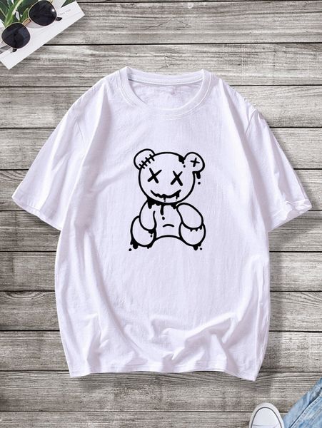 

men bear graphic short sleeve tee i3jv#, White;black