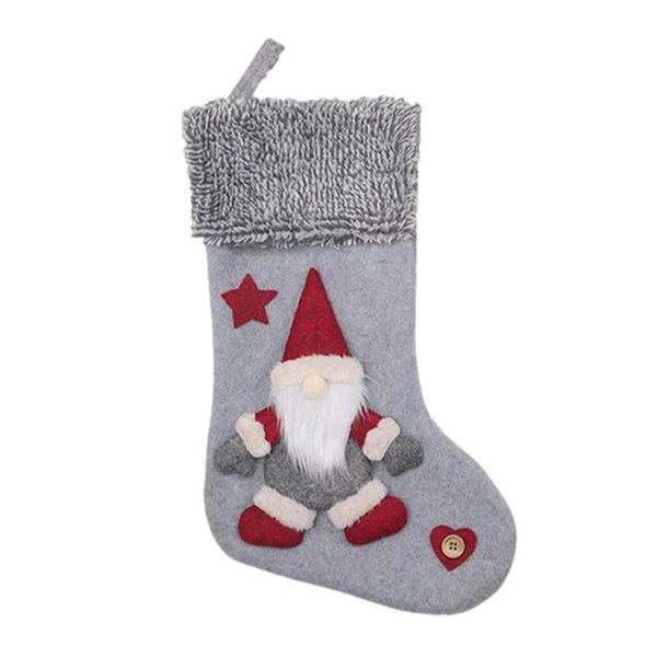 

christmas decorations stocking bag holiday decoration sock with forest doll pattern frizzled design theme stockings for kids t