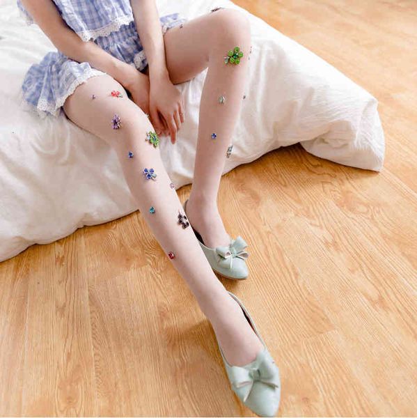 

socks embroidered cherry mask, panty hose, Red;black