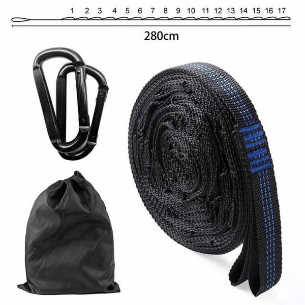 

outdoor gadgets 2pcs hammock strap hanging belt super strong bind chain rope tree w/ buckle for tent 300*2.5cm