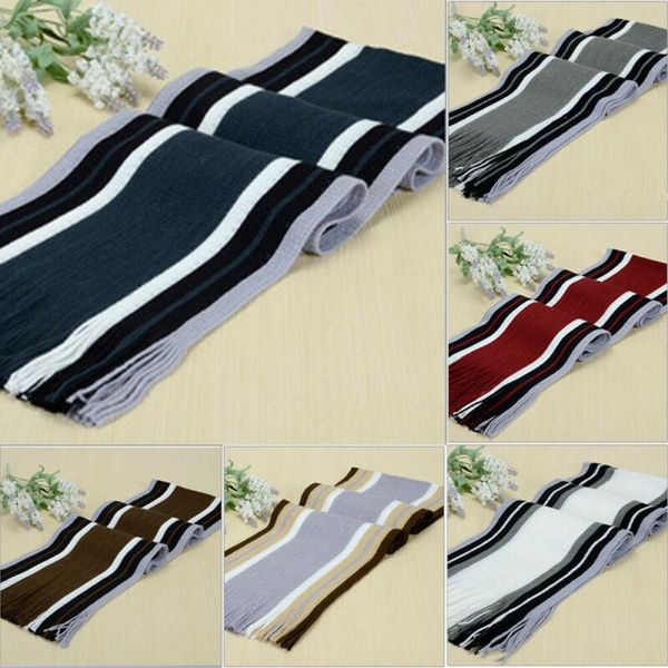 

scarves men classic warm winter cashmere shawl strip tassel long soft scarf muffle 99% good quality cotton, Blue;gray