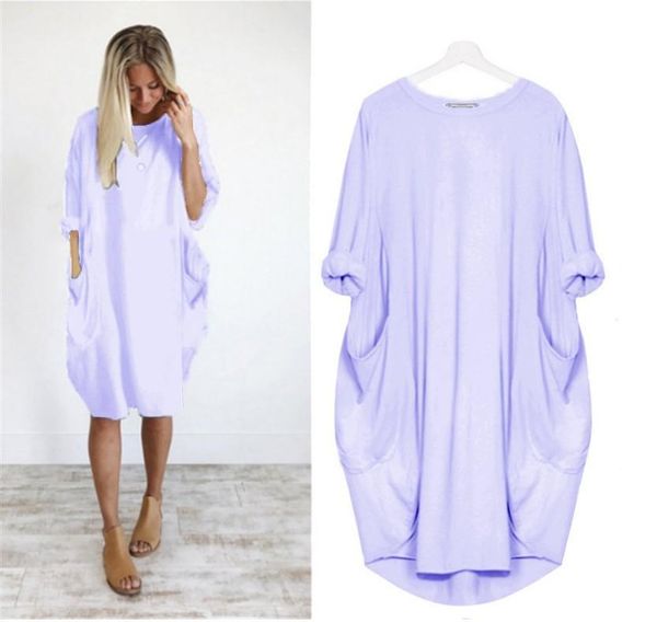

casual dresses summer women solid dress plus size short sleeve o neck elegant for clothing 2021, Black;gray