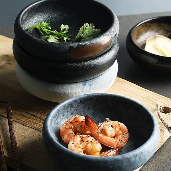 

4pcs kinglang japanese round sauce dish ceramic small seasoning dish wholesale bowl