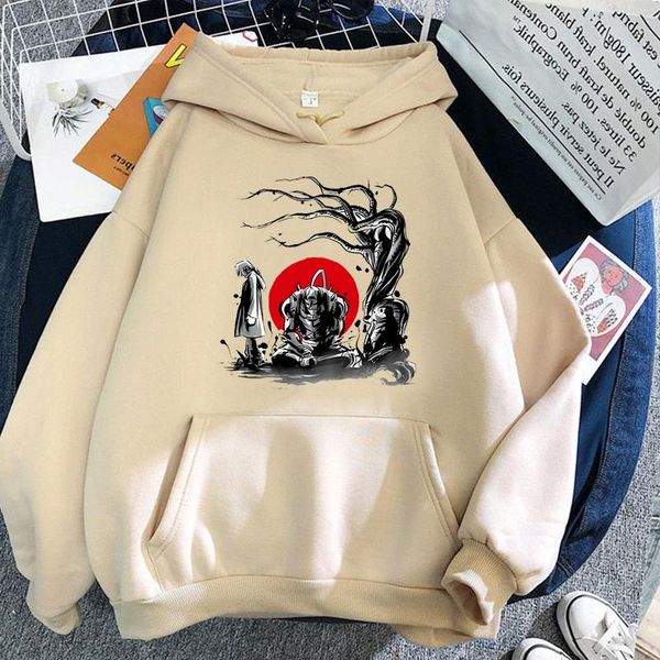 

women's hoodies & sweatshirts anime fullmetal alchemist sk8 printed pullovers long sleeves o-neck spring autumn clothing sweatshirt sl, Black