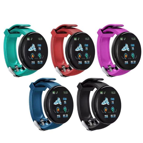 

d18 smart watch bracelet waterproof heart rate blood pressure color screen sport tracker smart wristband smartband pedometer for ios android