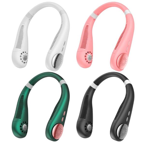 

electric fans wearable fan 4000mah rechargeable headphone design usb neck silent bladeless cooler for outdoor indoor sports 19qe