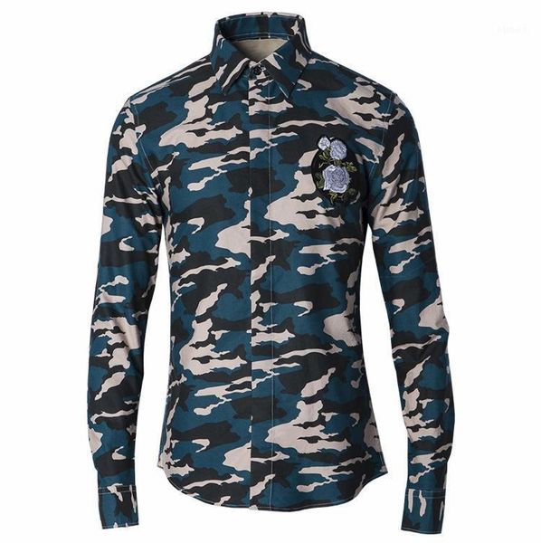 

men's casual shirts shirt men design camouflage long sleeve elegant slim fit mens dress plus size, White;black