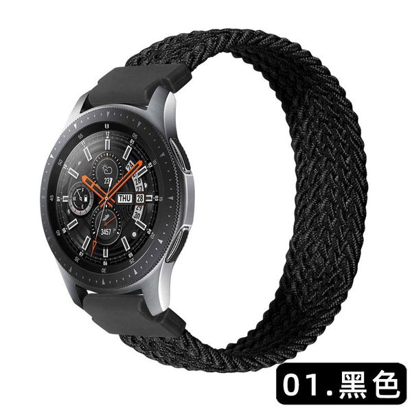 

watch bands braided solo nylon for ticwatch 2 e nfc c2 pro 2021 gtx, Black;brown