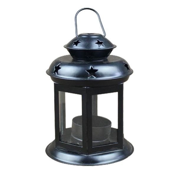 

shabby candle holder stand candlesticks black/white iron handcrafts w/ handle