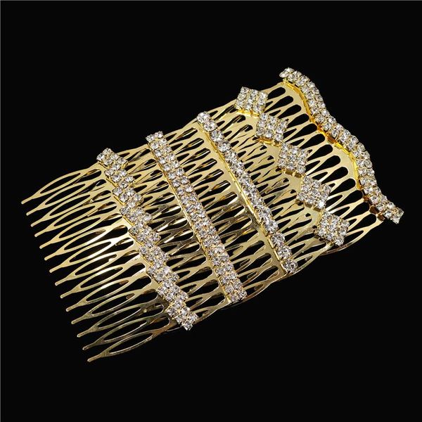 

hair clips & barrettes luxury rhinestone wedding combs accessories for women crystal ornaments jewelry bridal headpiece, Golden;silver