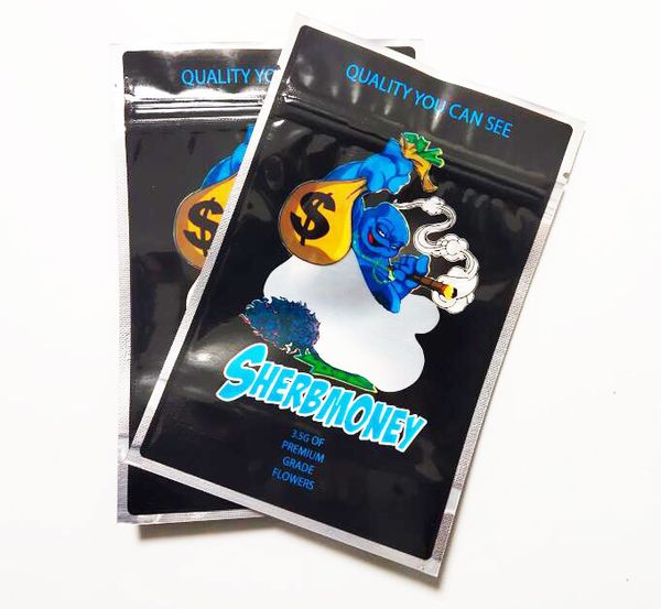 

3.5g mylar bags insane packaging smell proof zipper plastic bags