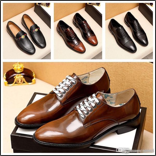 

l5 new crocodile business men shoes casual vintage formal luxury dress leather shoes wedding loafers italian british brogue shoes 33, Black