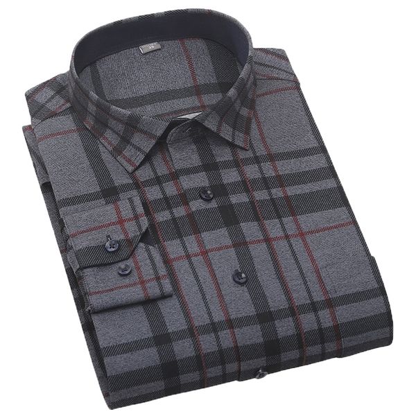 

new brand 2021 plaid printed long sleeve formal lapel men's business up fashion patchwork fit shirt fty6 26ym, White;black
