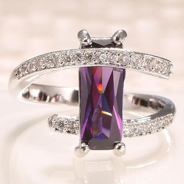 

wedding rings fashion size5-11 engagement silver women cut alexdrite ring princess, Slivery;golden