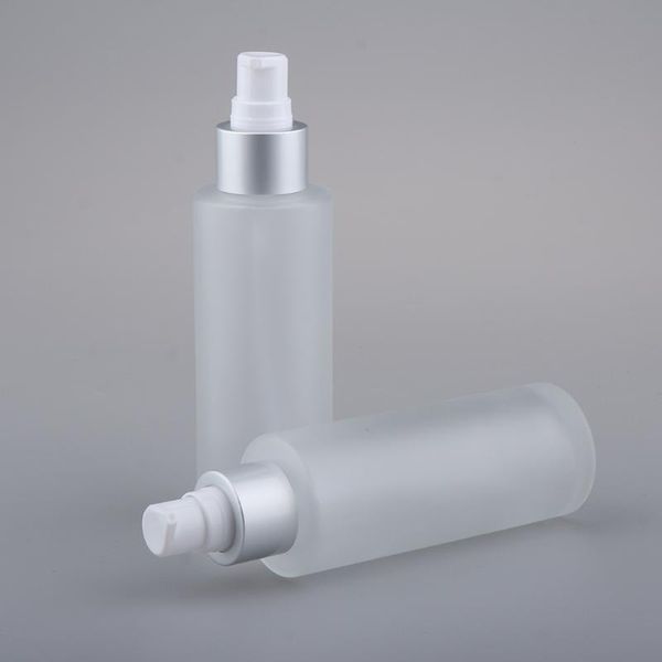 

storage bottles & jars 2pcs empty glass bottle cosmetic makeup travel lotion containers frosted cream perfume 100ml spray pump head