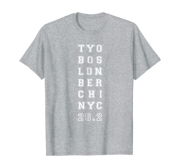 

marathon majors of the world t shirt, White;black
