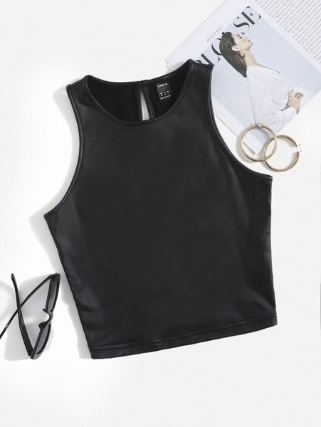 

solid pu leather tank 15wf#, White