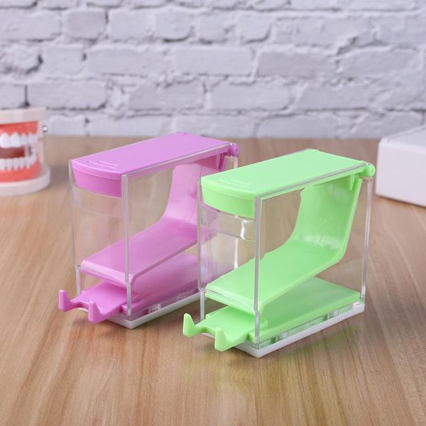 

storage bottles & jars dental orthodontic white red yellow blue color dentist cotton roll dispenser holder press type box
