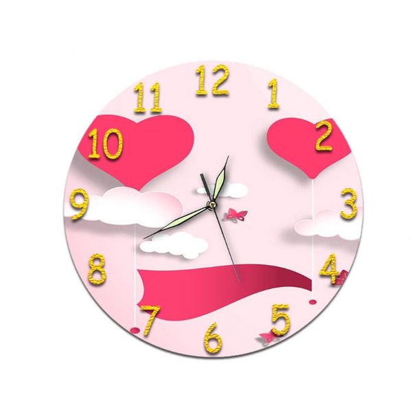 

wall clocks valentine's day living room digital clock acrylic mute creative silent stereo