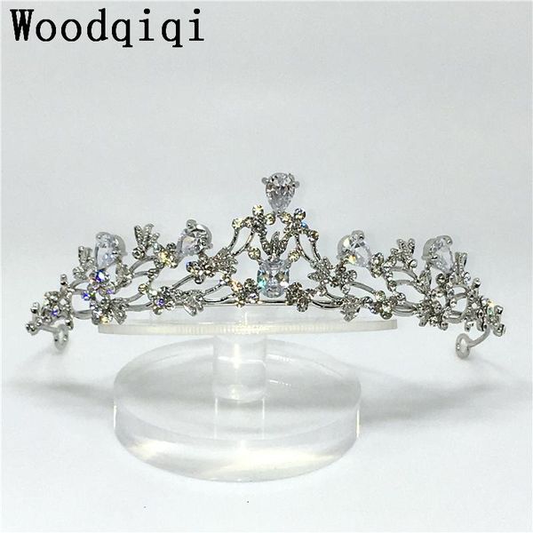 

hair clips & barrettes 2021 cubic zirconia wedding headband bridal head jewelry queen crown flowers tiaras headpiece, Golden;silver