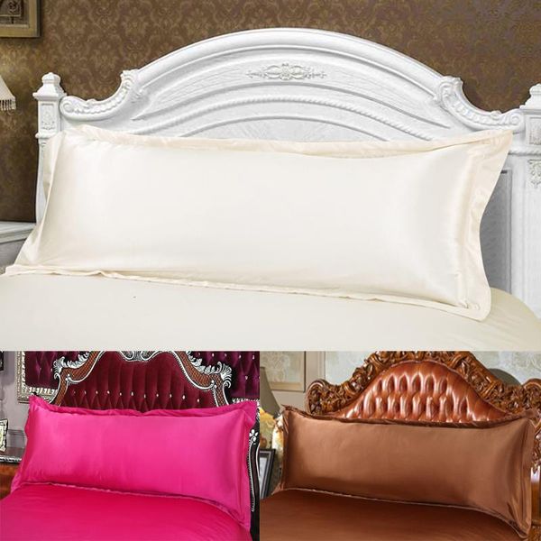

pillow case 100% double face silk long pillowcase white back side open cover boby pillowsilp