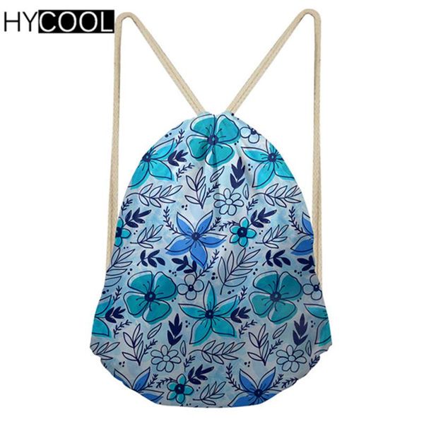 

outdoor bags hycool women floral gym drawstring sports running hiking backpack trainers athletic flower print sack