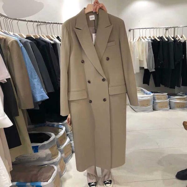 

women's suits & blazers [ewq] korea chic autumn casual trendy women suit collar double-breasted fashion loose long-sleeved blazer 2021, White;black