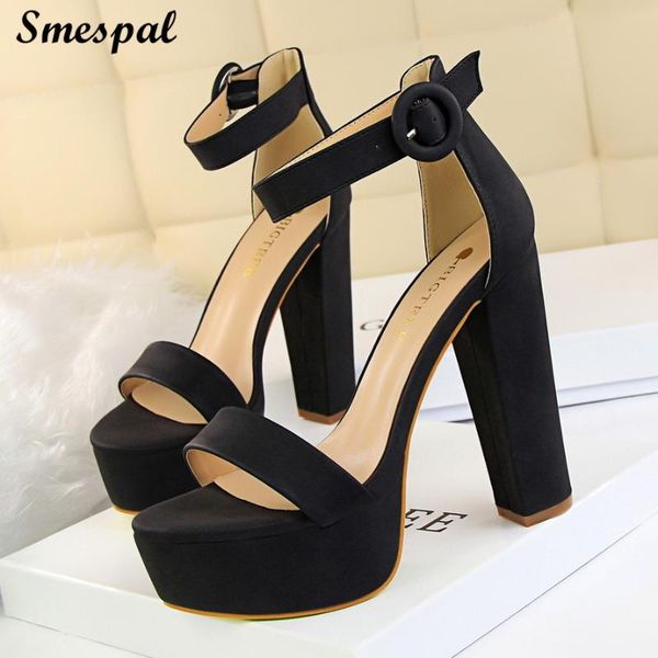 

sandals platform women summer fashion super high heel square height 13cm, Black
