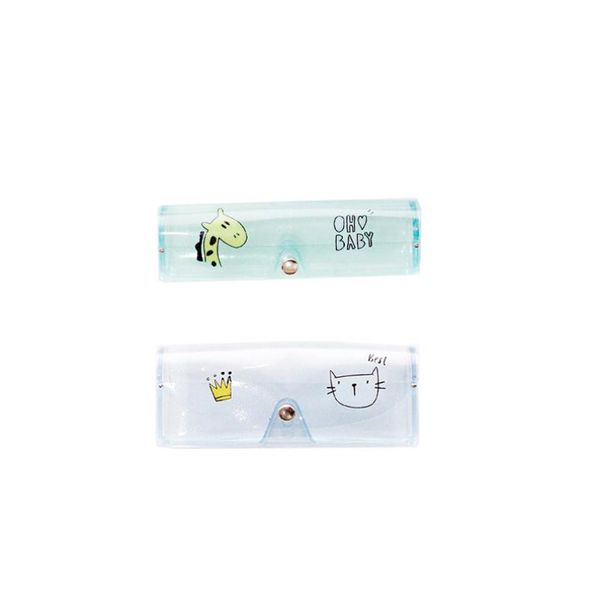 

girls women transparent pvc sunglasses box bag case protection holder carry boxes eyewear accessories cartoon cute travel