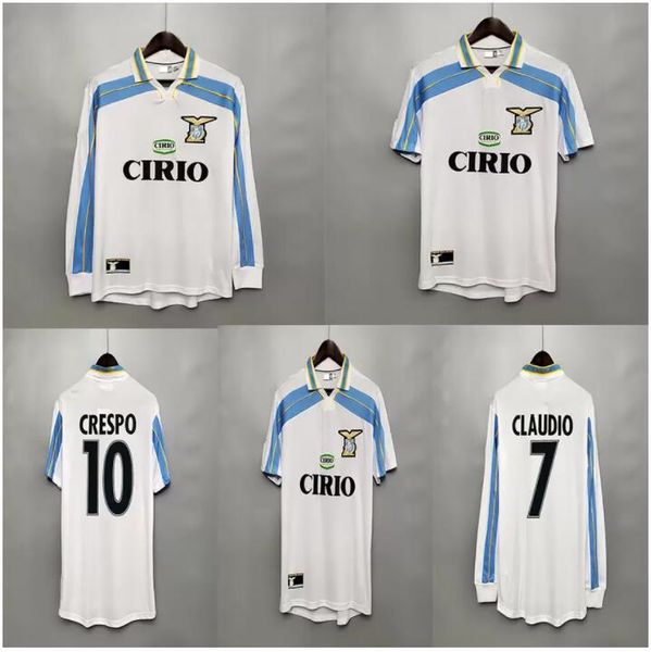 1999 2000 2000 2001 Lazio Away Retro Jersey Salas Mihajlovic Veron Stankovic Mancini Nesta Nedved Inzaghi Crespo Clássico Vintage Vintage Camisas