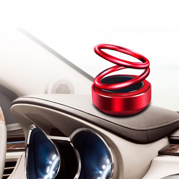 

car air freshener 360 rotating degree solar fragrance suspended double ring long-lasting purifier odor eliminator