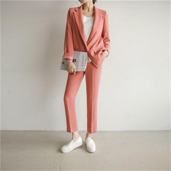 

piece set 2 women suit the new career female 2021 autumn long - sleeved small jacket trousers casual ol fxj1, White;black